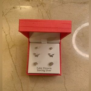 Rachel Ashwell Butterfly Sterling Silver 3-Piece Earring Set